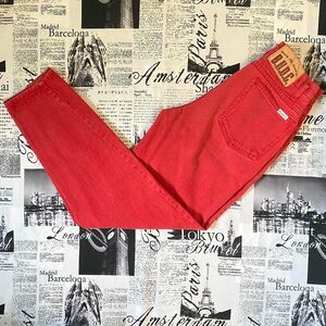 Beverly Hills Denim Company Red high waist button fly denim jeans 80s vintage